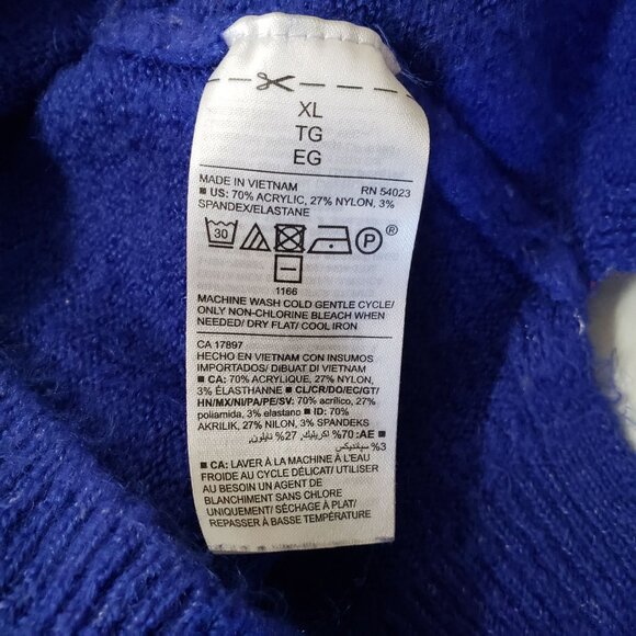 Old Navy Womens Blue Crewneck Sweater XL Warm Cozy Cottagecore Layering Casual - Picture 5 of 5